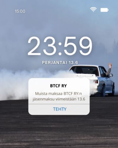 🔔 Muistutus BTCF ry:n jäsenmaksusta! 🔔Hei jäsen!
Muistutuksena, että vuoden 2025 jäsenmaksu tulee olla maksettuna viimeistään 13.6. Tämän päivämäärän jälkeen jäsenmaksuja käsitellään Bimmerpartyjen jälkeen, joten nyt on hyvä hetki hoitaa maksu alta pois!

💡 Miksi kannattaa maksaa ajoissa?
Maksettu jäsenyys oikeuttaa sinut mm. ostamaan Bimmerparty-lipun jäsenhintaan, eli säästät selvää rahaa ja varmistat etusi kesän kovimmassa BMW-tapahtumassa!

Älä jää ilman etuja – maksa jäsenmaksusi ajoissa ja varmista paikkasi BMW-kansan ytimessä! 💙🤍

👉 Maksa viimeistään 13.6. – tämän jälkeen jäsenyyksiä tarkastellaan Bimmerpartyjen jälkeen

‼️HUOM! Jäsenmaksu nousi 1.1.25 30€.
JOS olet maksanut viimevuoden summalla (25€) maksa samalla viitteellä puuttuva 5€, tämän jälkeen jäsenyytesi astuu voimaan!‼️
